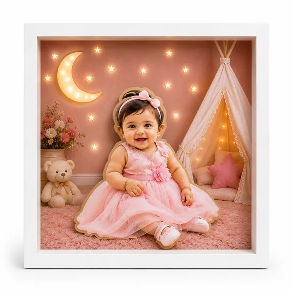 Mdf_Baby_Theme_Star_&_Moon_Print_3D_Photo_Frame
