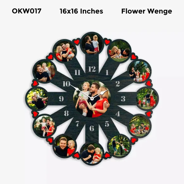 Wenge_Flower_Photo_Collage_Wall_Clock