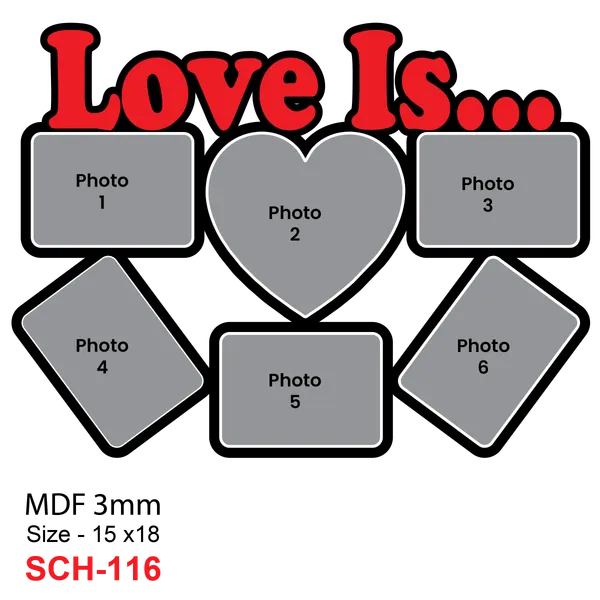 Mdf_Black_Red_Love_Is_Romantic_Multi_Photo_Collage_Wall_Frame