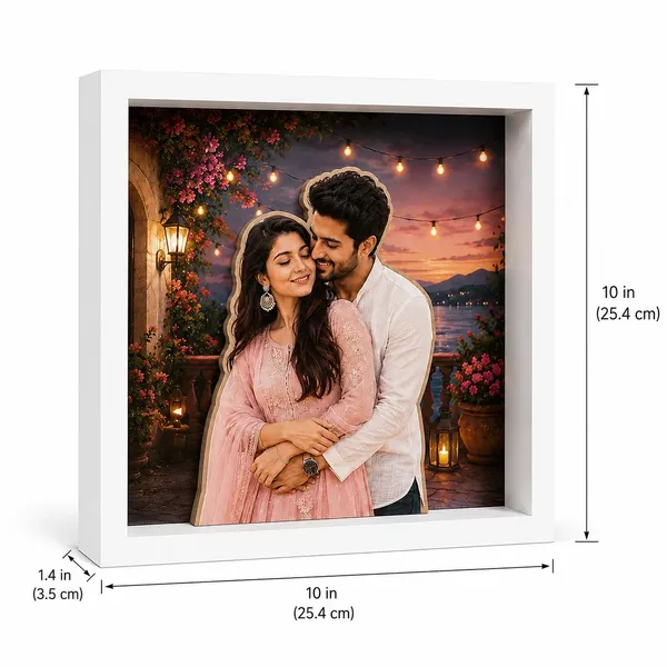 Wood_White_Romantic_Couple_Sunset_Print_Photo_Frame