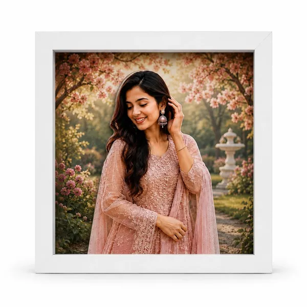 White_Floral_Portrait_Square_Photo_Frame