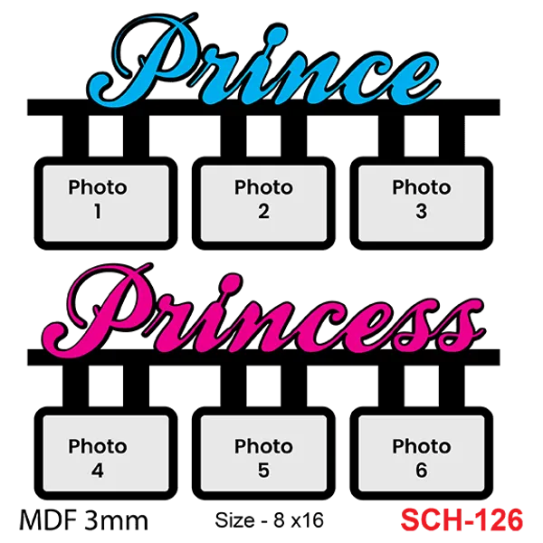 Mdf_Prince_Princess_Personalised_Photo_Collage