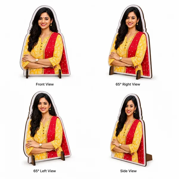 Mdf_Traditional_Woman_Yellow_Red_Tabletop_Standee