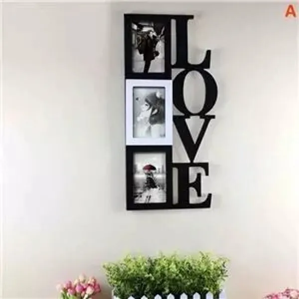 Mdf_Love_Lettering_Three_Photo_Vertical_Collage_Frame_Black