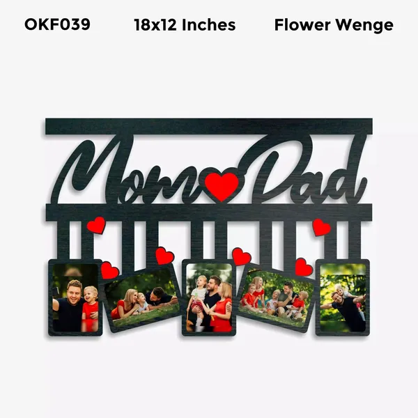 Mdf_Dark_Wenge_Family_Mom_Dad_Five_Photo_Collage_Wall_Frame