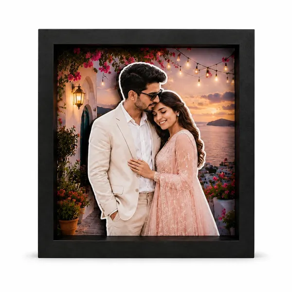Mdf_Romantic_Couple_3D_Photo_Frame_Black