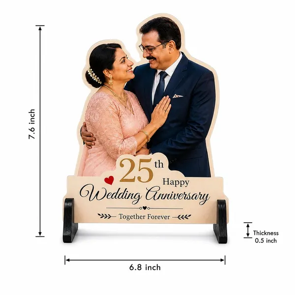 Mdf_25Th_Wedding_Anniversary_Couple_Tabletop_Display_Stand