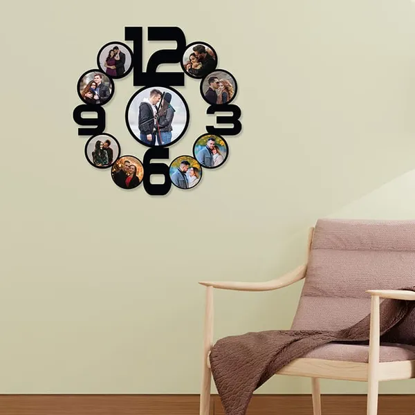 Mdf_Black_Gear-Layout_Multi-Photo_Collage_Wall_Clock