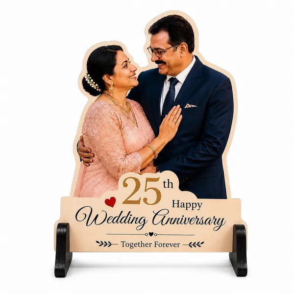 Mdf_25Th_Wedding_Anniversary_Couple_Tabletop_Standee