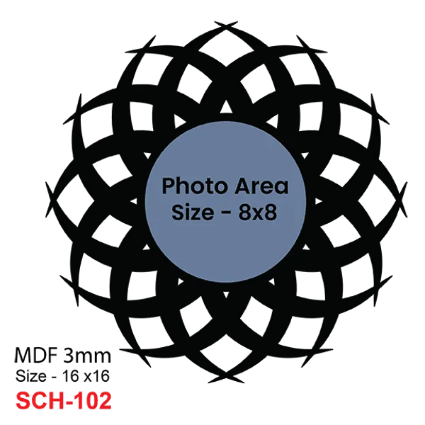 Mdf_Black_Ornate_Floral_Circular_Photo_Frame