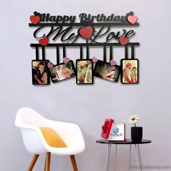 Mdf_Birthday_Love_Script_Photo_Collage_Wall_Hanging