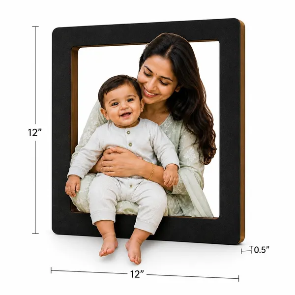 Mdf_Minimalist_Square_Black_Photo_Frame_12X12_Inch