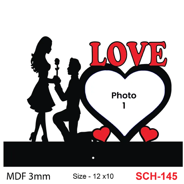 Mdf_Couple_Silhouette_Heart_Photo_Display_Showpiece