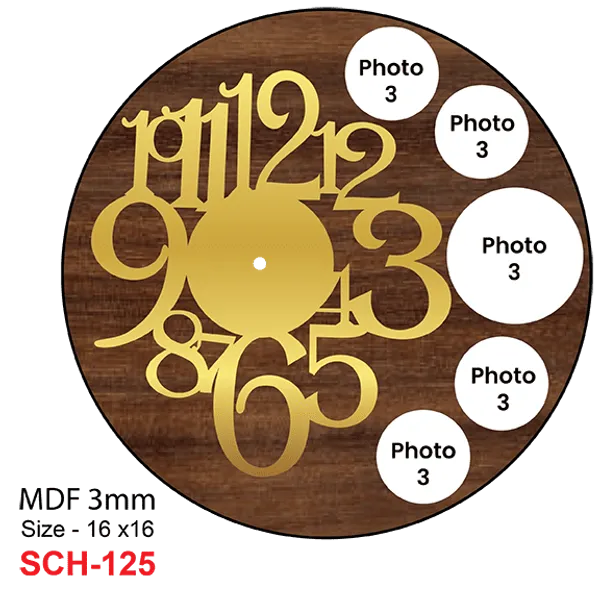 Mdf_Wood_Finish_Round_Personalised_Photo_Wall_Clock