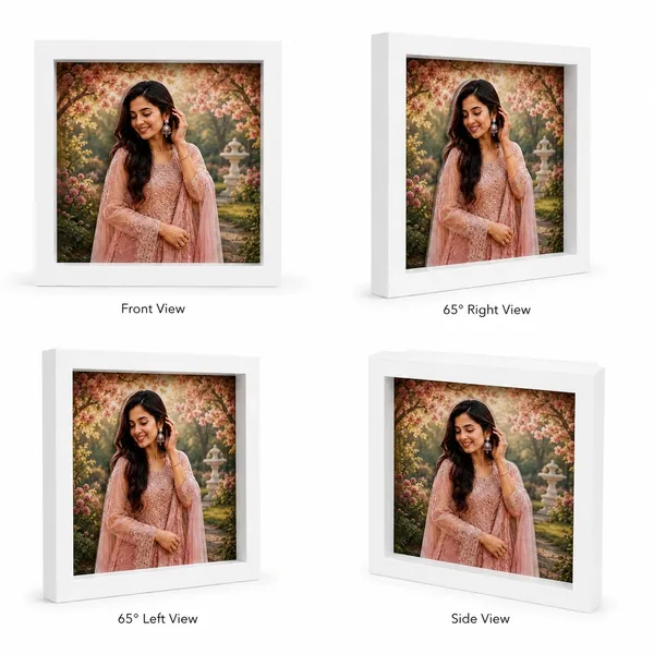 White_Floral_Portrait_Square_Photo_Frame
