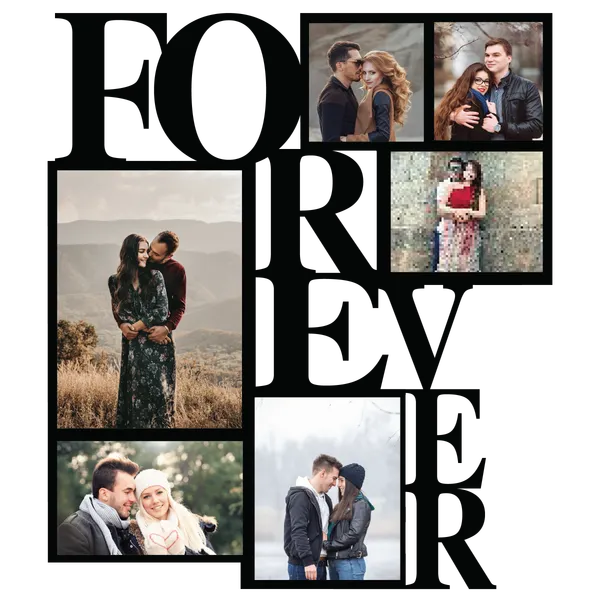 Mdf_Love_Forever_Six-Photo_Collage_Wall_Frame