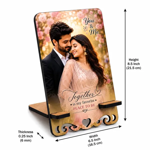 Mdf_Romantic_Couple_Floral_Print_Tabletop_Photo_Frame