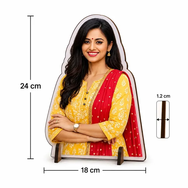 Mdf_Traditional_Woman_Yellow_Red_Tabletop_Standee
