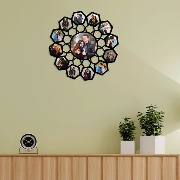 Mdf_Black_Geometric_Hexagonal_Collage_Photo_Wall_Decor