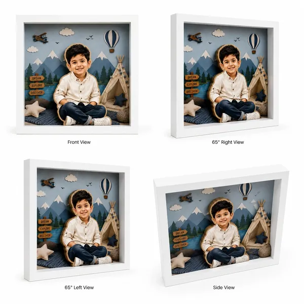 Wood_White_Adventure_Theme_Kids_3D_Photo_Frame