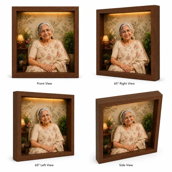 Mdf_Brown_Rustic_Botanical_LED_Shadow_Box_Photo_Frame