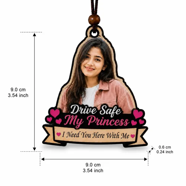 Mdf_Drive_Safe_My_Princess_Portrait_Car_Hanging_Decor