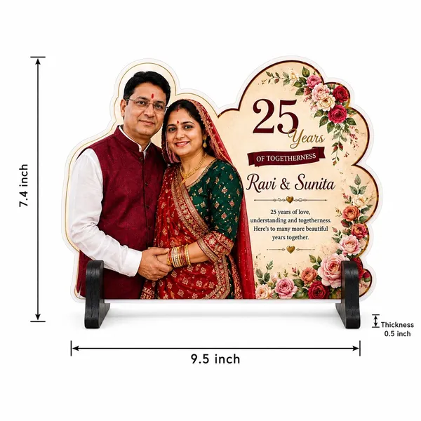 Mdf_Floral_Anniversary_Personalised_Photo_Plaque