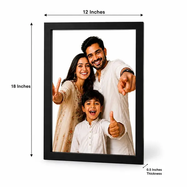 Mdf_Minimalist_Rectangular_Family_Photo_Frame_Black