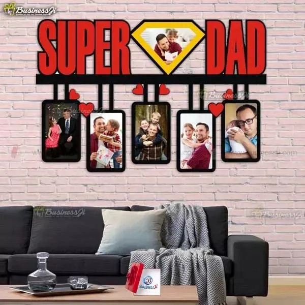 Mdf_Super_Dad_Five-Photo_Collage_Wall_Hanging_Frame