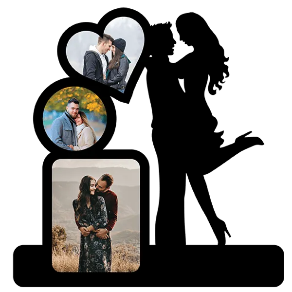 Mdf_Multi_Shape_Couple_Three_Photo_Collage_Frame