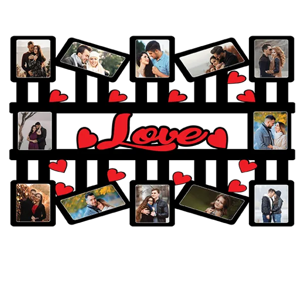 Wood_Black_Red_Heart_12_Photo_Romantic_Collage_Frame