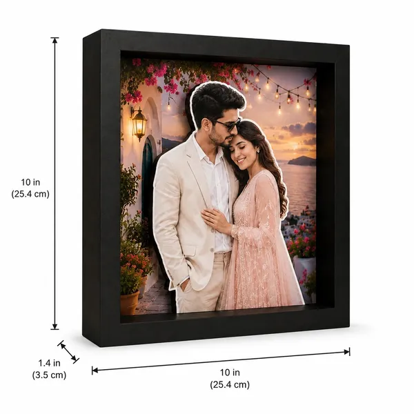 Mdf_Romantic_Couple_3D_Photo_Frame_Black