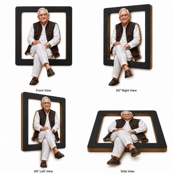 Mdf_Black_3D_Portrait_Cutout_Shadow_Wall_Decor_Frame