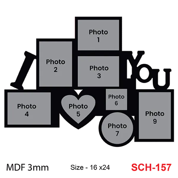 Mdf_Love_Theme_Heart_Print_Photo_Collage_Frame