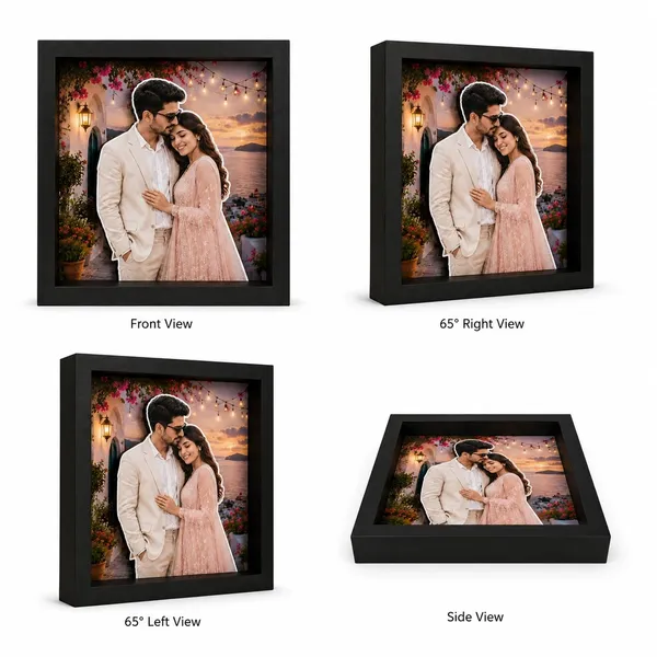 Mdf_Romantic_Couple_3D_Photo_Frame_Black