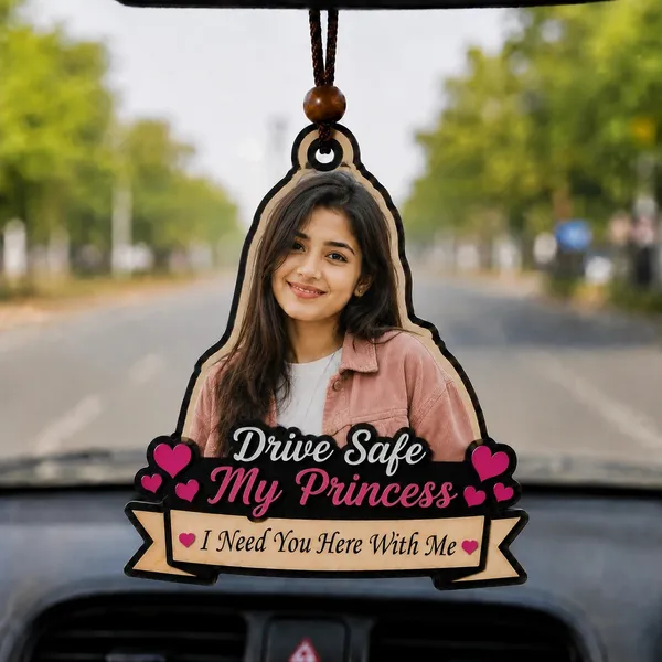 Mdf_Drive_Safe_My_Princess_Portrait_Car_Hanging_Decor