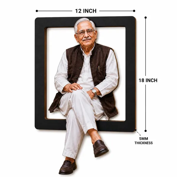 Mdf_Black_3D_Portrait_Cutout_Shadow_Wall_Decor_Frame
