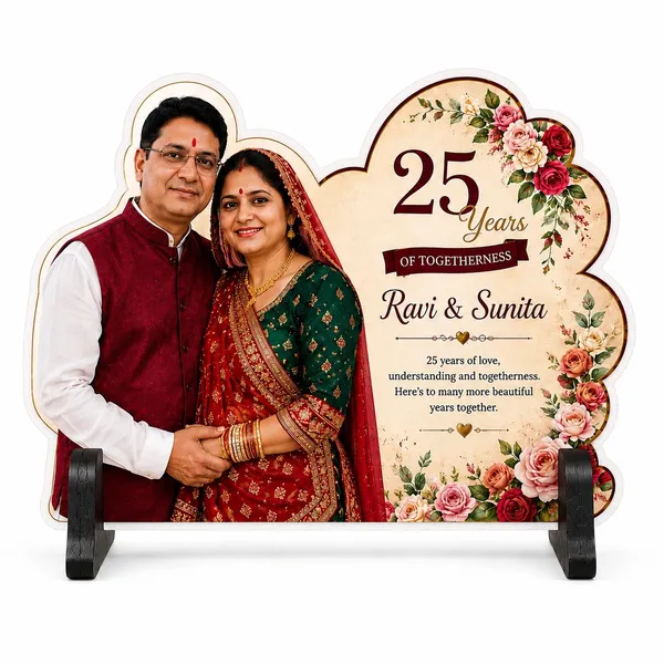 Mdf_Floral_Anniversary_Personalised_Photo_Plaque