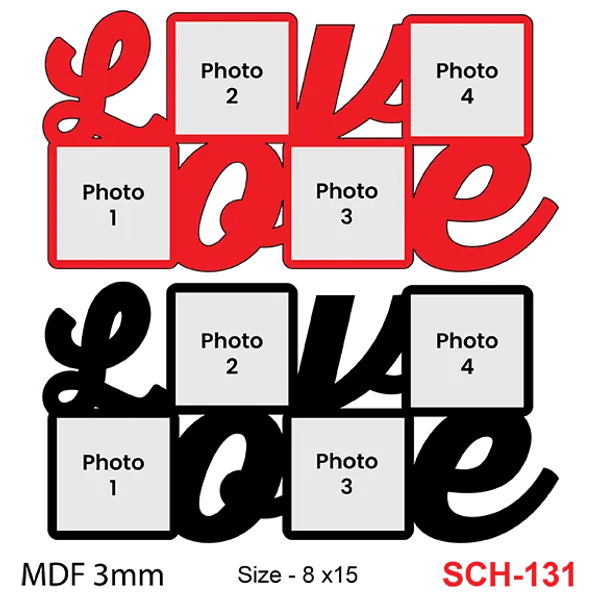 Mdf_Love_Script_Four_Photo_Collage_Frame