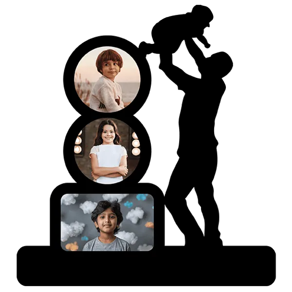 Mdf_Black_Parent-Child_Silhouette_Tabletop_Photo_Frame