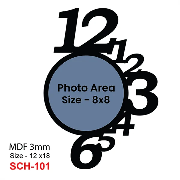 Mdf_Black_Couple_Photo_Print_Analogue_Wall_Clock