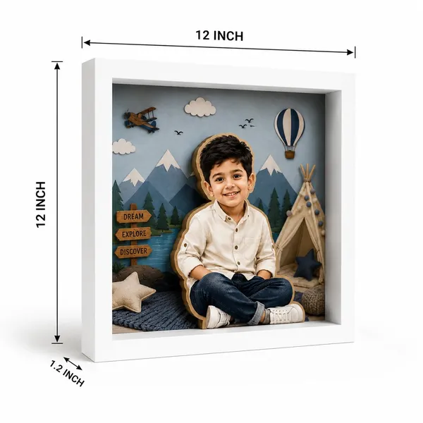 Wood_White_Adventure_Theme_Kids_3D_Photo_Frame