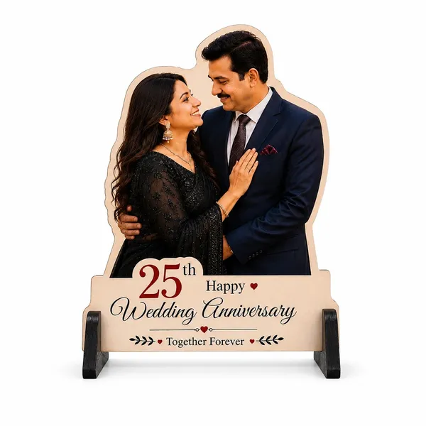 Wood_Finish_25th_Anniversary_Couple_Tabletop_Showpiece