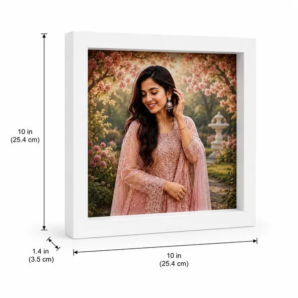 White_Floral_Portrait_Square_Photo_Frame