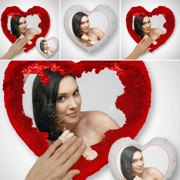 Sequin_Heart_Shaped_Photo_Print_Decorative_Cushion