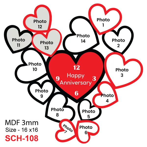 Mdf_Heart_Shaped_Anniversary_Photo_Collage_Wall_Decor