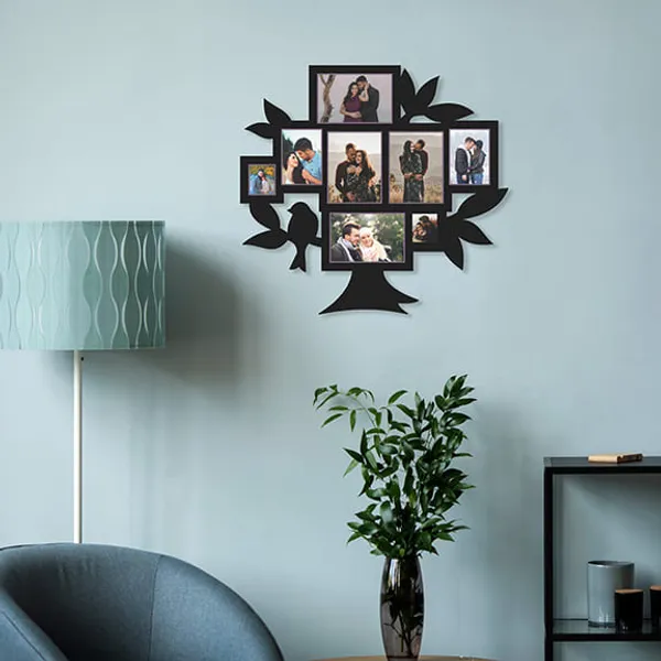 Wooden_Tree_Silhouette_Eight_Photo_Multi_Wall_Frame_Black