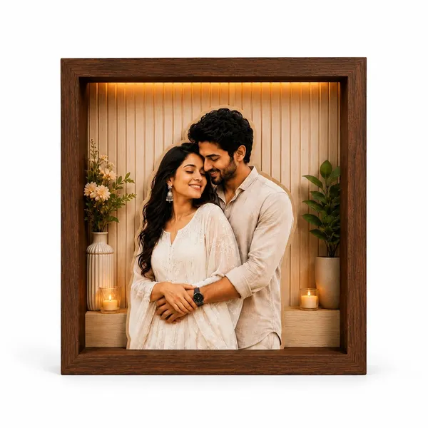 Mdf_Romantic_Couple_Floral_3D_Shadow_Box_Photo_Frame