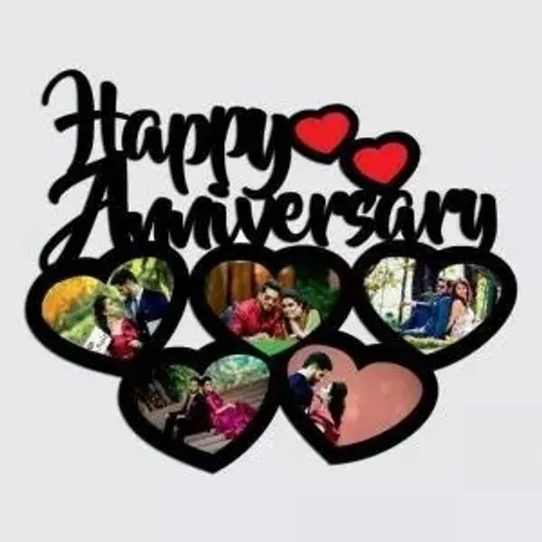 Mdf_Happy_Anniversary_Heart_Five_Photo_Collage_Frame