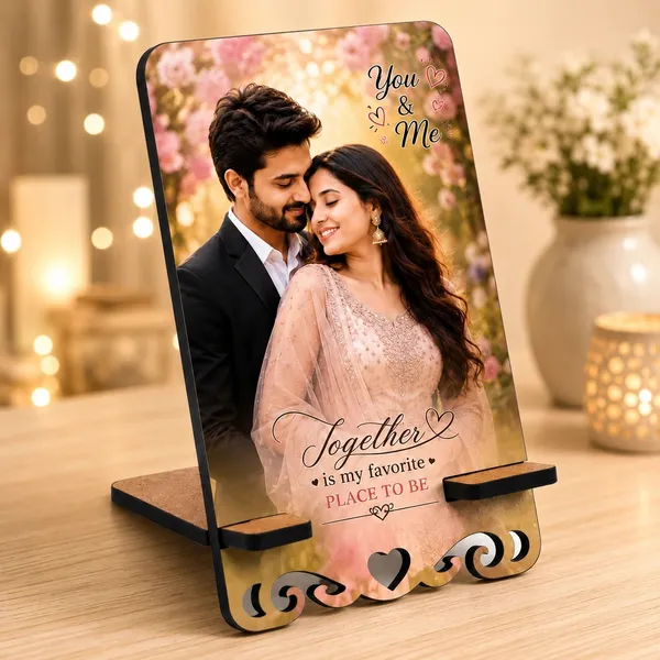 Mdf_Romantic_Couple_Floral_Print_Tabletop_Photo_Frame